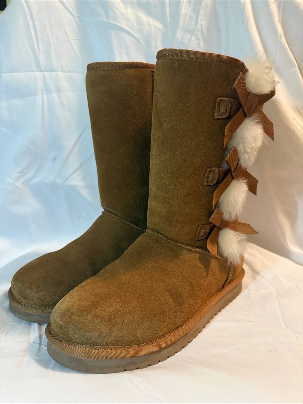 Koolaburra by UGG Tan  Suede Mid-Calf Boots with Fur Trim - Women